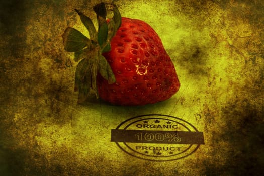 Organic strawberry grunge concept