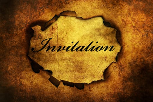 Invitation text on paper hole