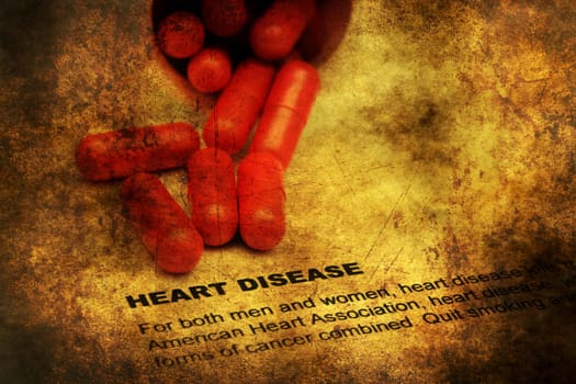 Heart disease grunge concept