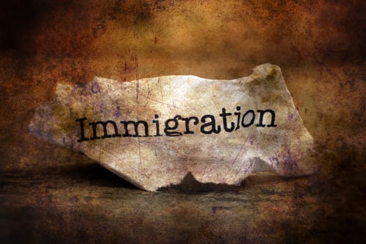 Immigration paper trash grunge concept