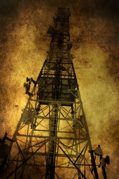 Telecommunications grunge concept