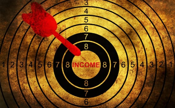 Income target grunge concept