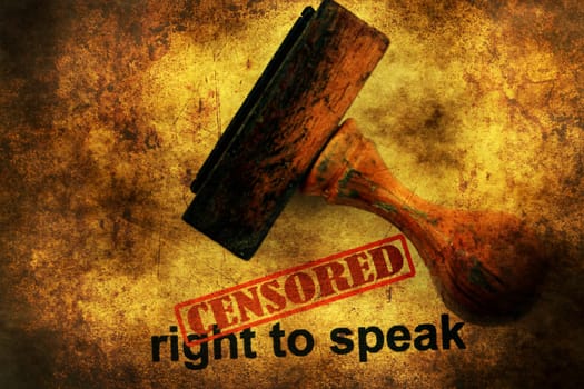 Censored right to speak grunge concept