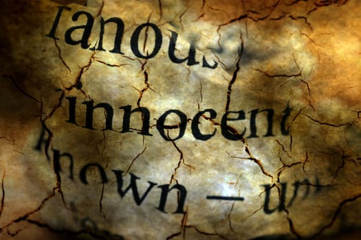 Innocent text on grunge background