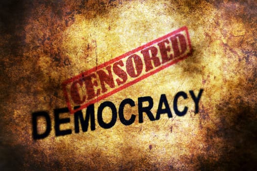 Censored democracy grunge concept