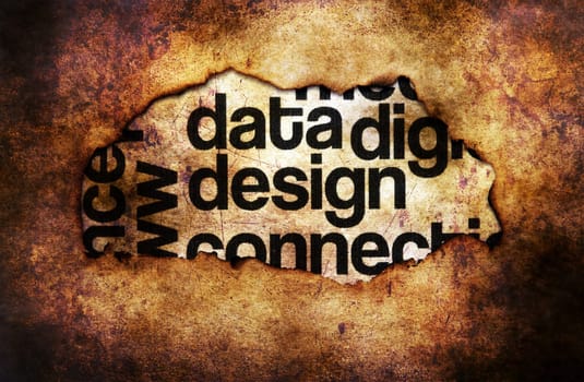 Design text on paper hole grunge concept