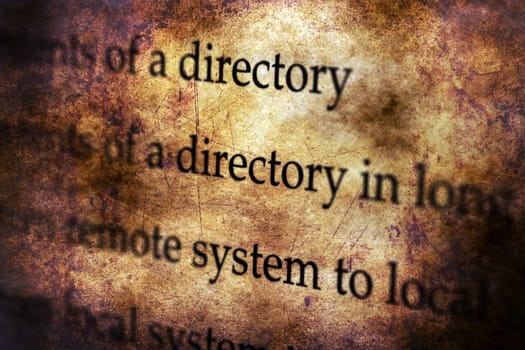 System directory grunge concept