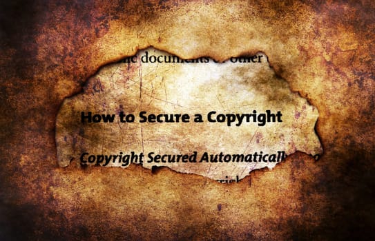 Copyright on paper hole grunge concept