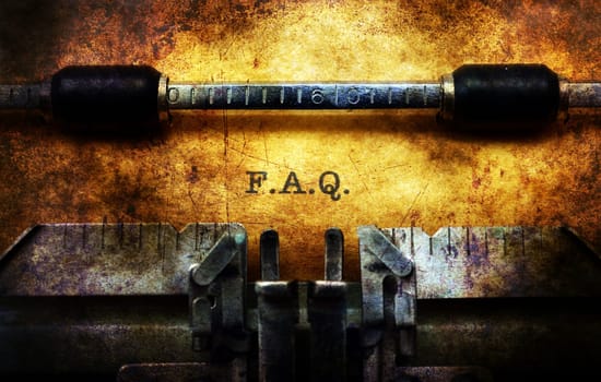 F.A.Q. on typewriter grunge concept