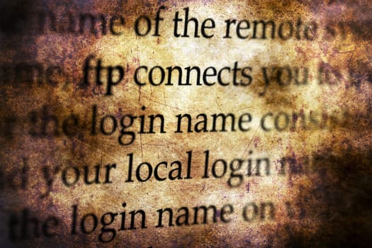 FTP connect grunge concept grunge concept