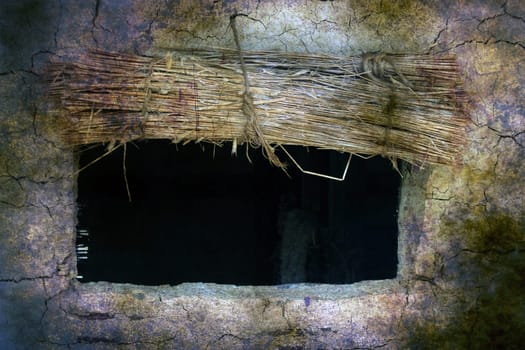 Straw window grunge concept