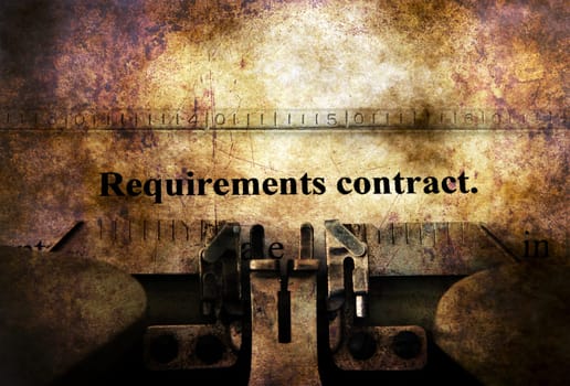 Requirement contract on vintage typewriter