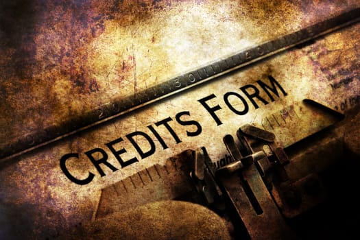 Credit form on typewriter