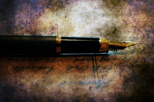 Fountain pen and old letter