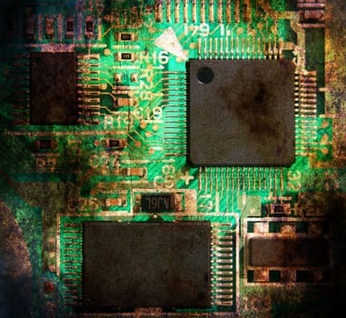 Circuit board grunge concept