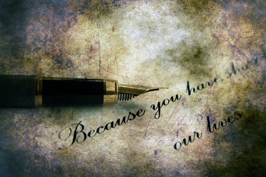 Love letter and fountain pen
