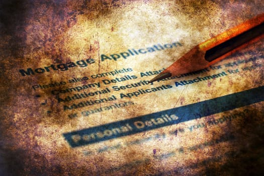 Mortgage application grunge concept