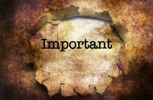 Important text on paper hole