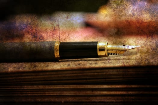 Fountain pen and old letter