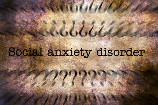 Social anxiety disorder grunge concept