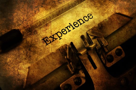 Experience text on vintage typewriter