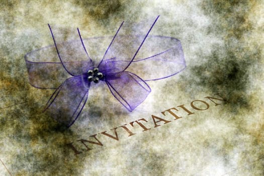 Invitation and bow grunge concept