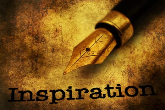 Inspiration and fountain pen grunge concept