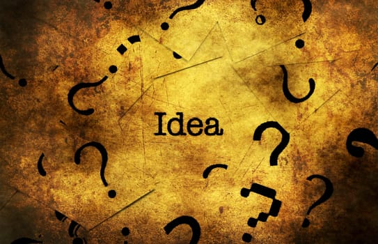 Idea and question mark grunge concept