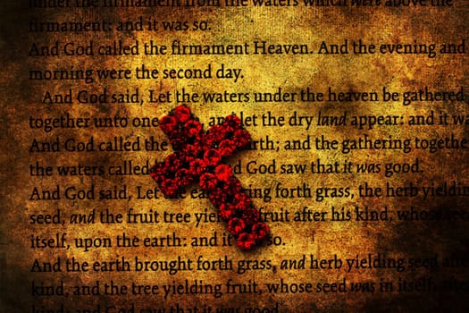 Cross and bible grunge concept