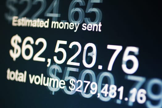 Money sent on screen