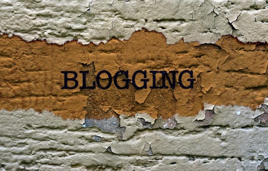Blogging text grunge concept