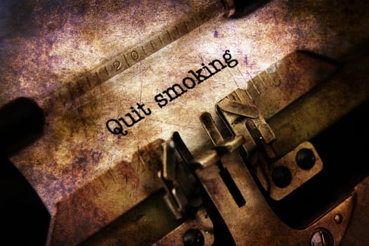 Quit smoking text on typewriter