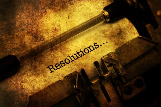 Resolution text on vintage typewriter