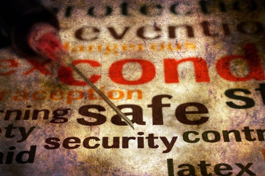 Syringe and safety grunge concept