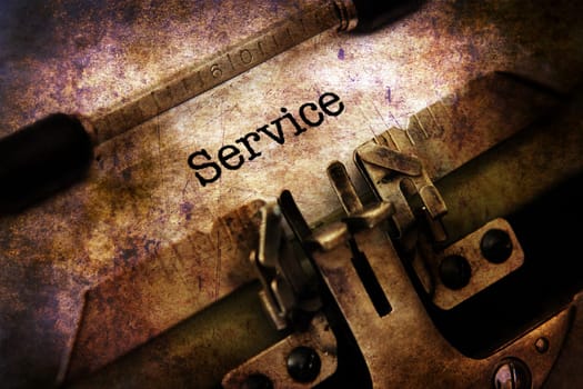 Service text on vintage typewriter