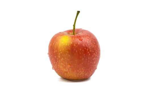 Apple fruit on yellow background. Selective focus