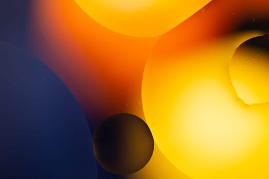 Close-up water and oil abstract in a rainbow lighting effect