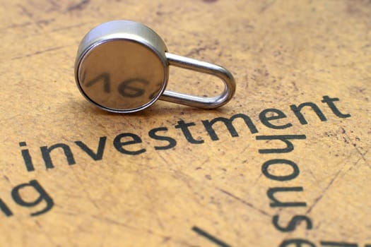 Close up of lock on investment