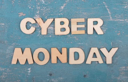 Term from wooden letters on weathered concrete