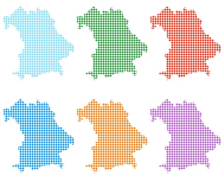 Karten von Bayern mit kleinen Rauten
