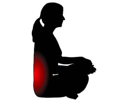 Frau mit Rückenschmerzen macht Yoga