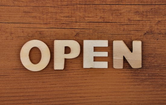 Term from wooden letters on old wooden board