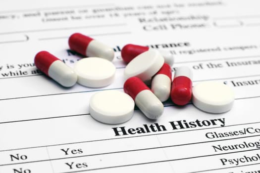 Health history and pills