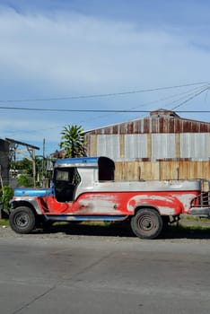 plain and undecorated jeepney in the Philippines
