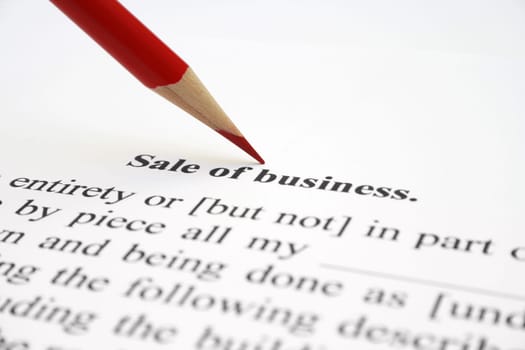 Sale of business