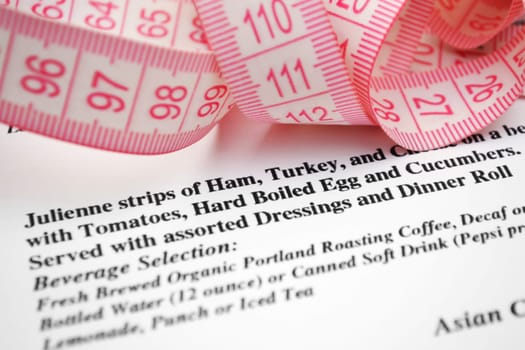 Measure tape and menu