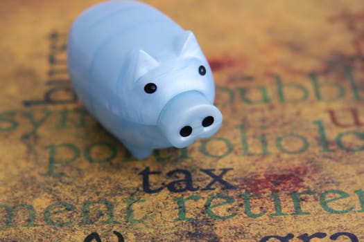 Tax and piggy bank concept