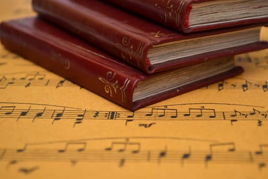 Music sheet and old books