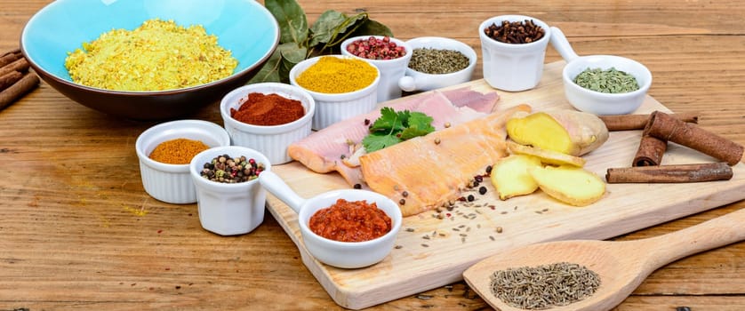 fish fillet with assortment of spices