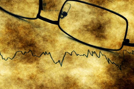 Stock market graph grunge concept